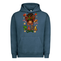 Pigment Midnight Navy mama claus afro messy bun Urban Hoodie - texasbilliewilder