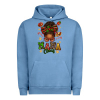 Pigment Pebble Blue mama claus afro messy bun Urban Hoodie - texasbilliewilder