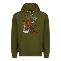 Army Green no talkie before coffee Premium Hoodie - BarkalooDesign