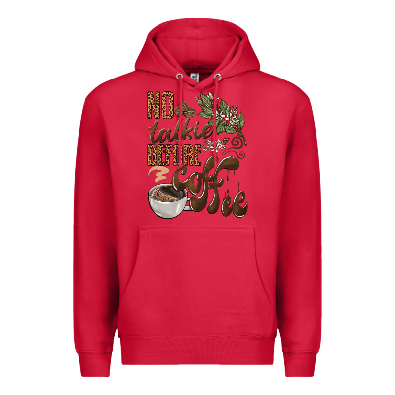 No Talkie Before Coffee Premium Hoodie by BarkalooDesign | Teevron