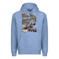 Colony Blue no talkie before coffee Premium Hoodie - BarkalooDesign