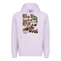 Lilac no talkie before coffee Premium Hoodie - BarkalooDesign