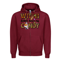 Burgundy Witch better have my candy Zipper Hoodie - NancyCooperArtShop