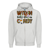 Dove Grey Witch better have my candy Zipper Hoodie - NancyCooperArtShop