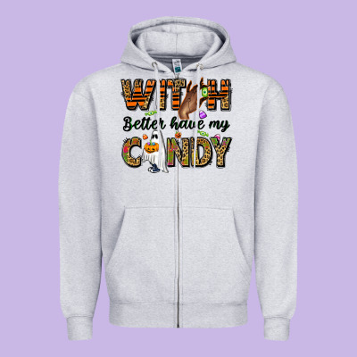 Witch Better Have My Candy Zipper Hoodie Designed By Nancycooperartshop
