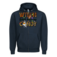 Navy Witch better have my candy Zipper Hoodie - NancyCooperArtShop