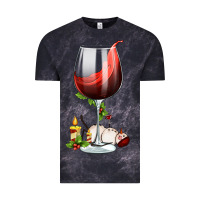 Cloud Black christmas wine glass Vintage Tee - FaDigitalArtStudio
