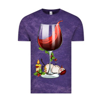 Cloud Purple christmas wine glass Vintage Tee - FaDigitalArtStudio