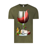 Vintage Olive christmas wine glass Vintage Tee - FaDigitalArtStudio