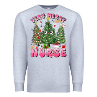 Heather Grey very merry nurse Premium Sweatshirt - MaliasSmallBusiness