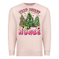 Pale Pink very merry nurse Premium Sweatshirt - MaliasSmallBusiness