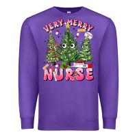 Purple very merry nurse Premium Sweatshirt - MaliasSmallBusiness