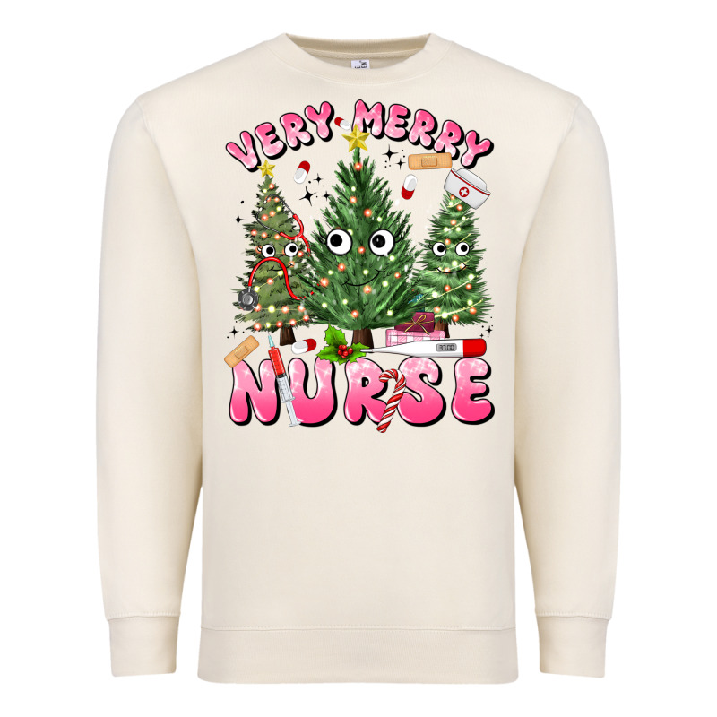 Very Merry Nurse Premium Sweatshirt by MaliasSmallBusiness | Teevron