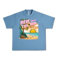 Pebble Blue here comes the sun Urban Heavy Tee - JahusDesignShop