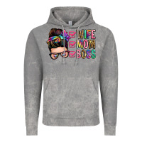 Cloud Rock wife mom boss messy bun Vintage Hoodie - Zillion Design Studio