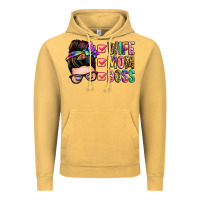 Vintage Mustard wife mom boss messy bun Vintage Hoodie - Zillion Design Studio