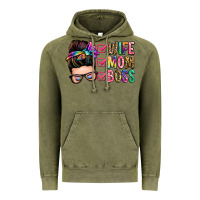 Vintage Olive wife mom boss messy bun Vintage Hoodie - Zillion Design Studio