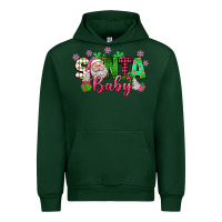 Forest Green santa baby pink christmas Urban Hoodie - texasbilliewilder