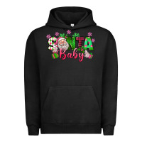 Pigment Black santa baby pink christmas Urban Hoodie - texasbilliewilder