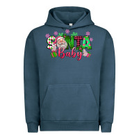 Pigment Midnight Navy santa baby pink christmas Urban Hoodie - texasbilliewilder