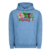 Pigment Pebble Blue santa baby pink christmas Urban Hoodie - texasbilliewilder