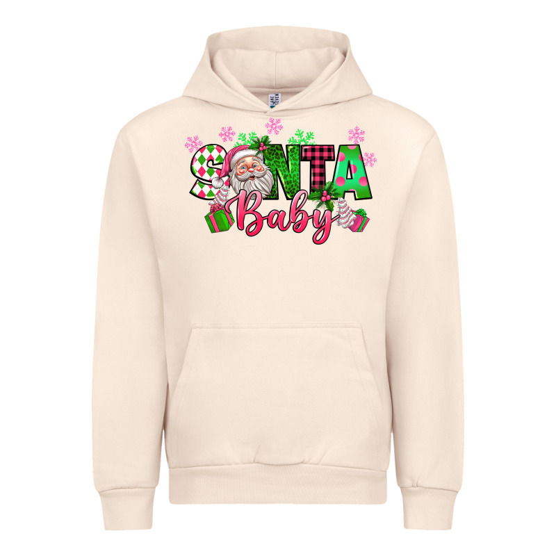 Santa Baby Pink Christmas Urban Hoodie by texasbilliewilder | Teevron
