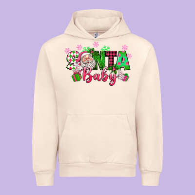 Santa Baby Pink Christmas Urban Hoodie Designed By Texasbilliewilder
