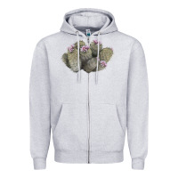 Heather Grey cob beehive cactus Zipper Hoodie - LillyAllenDesigns