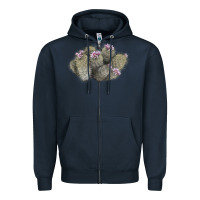 Navy cob beehive cactus Zipper Hoodie - LillyAllenDesigns