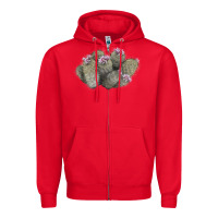 Red cob beehive cactus Zipper Hoodie - LillyAllenDesigns