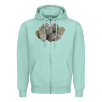 Seafoam cob beehive cactus Zipper Hoodie - LillyAllenDesigns