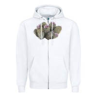 White cob beehive cactus Zipper Hoodie - LillyAllenDesigns