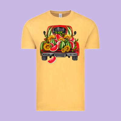 Watermelon And Truck Vintage Tee Designed By Hra Design Shop