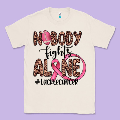 Nobody Fights Alone #tacklecancer Classic Tee Designed By Jahusdesignshop