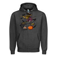 Charcoal Heather Witch Zipper Hoodie - NancyCooperArtShop