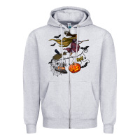 Heather Grey Witch Zipper Hoodie - NancyCooperArtShop