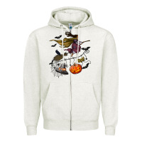 Oatmeal Heather Witch Zipper Hoodie - NancyCooperArtShop