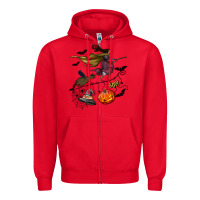 Red Witch Zipper Hoodie - NancyCooperArtShop