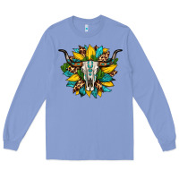 Colony Blue bull skull gemstone cactus leopard sunflower Long Sleeve Tee - Artiststas