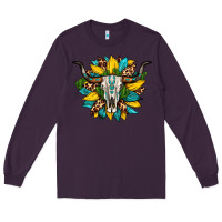 Plum bull skull gemstone cactus leopard sunflower Long Sleeve Tee - Artiststas