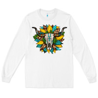 White bull skull gemstone cactus leopard sunflower Long Sleeve Tee - Artiststas