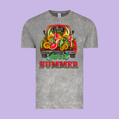 Sweet Summer Watermelon And Truck Vintage Tee Designed By Hra Design Shop