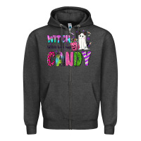 Charcoal Heather Witch better have my candy Zipper Hoodie - NancyCooperArtShop