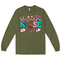 Army Green blessed nurse Long Sleeve Tee - AdoDesignShop