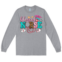 Heather Grey blessed nurse Long Sleeve Tee - AdoDesignShop