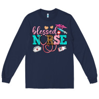 Navy blessed nurse Long Sleeve Tee - AdoDesignShop