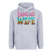 Heather Grey spoiled wife Heavyweight Hoodie - NancyCooperArtShop