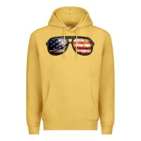 Antique Gold amerıcan flag glasses Premium Hoodie - BarkalooDesign