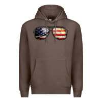 Coffee amerıcan flag glasses Premium Hoodie - BarkalooDesign