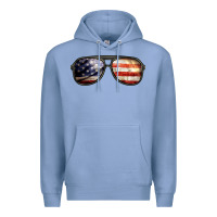 Colony Blue amerıcan flag glasses Premium Hoodie - BarkalooDesign